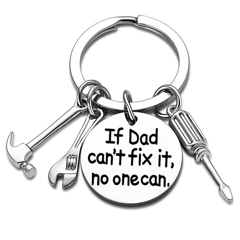 Nimteve Dad Keychain - From Son/Daughter - Christmas/Father's Day Gift - 'If Dad Can't Fix It, No One Can' - Image 1